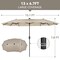 13ft Large Rectangular Outdoor Patio Umbrella with Solar Light, Reversible Outdoor Shade with Crank and Tilt for Garden, Patio, Deck and Pool (Beige)